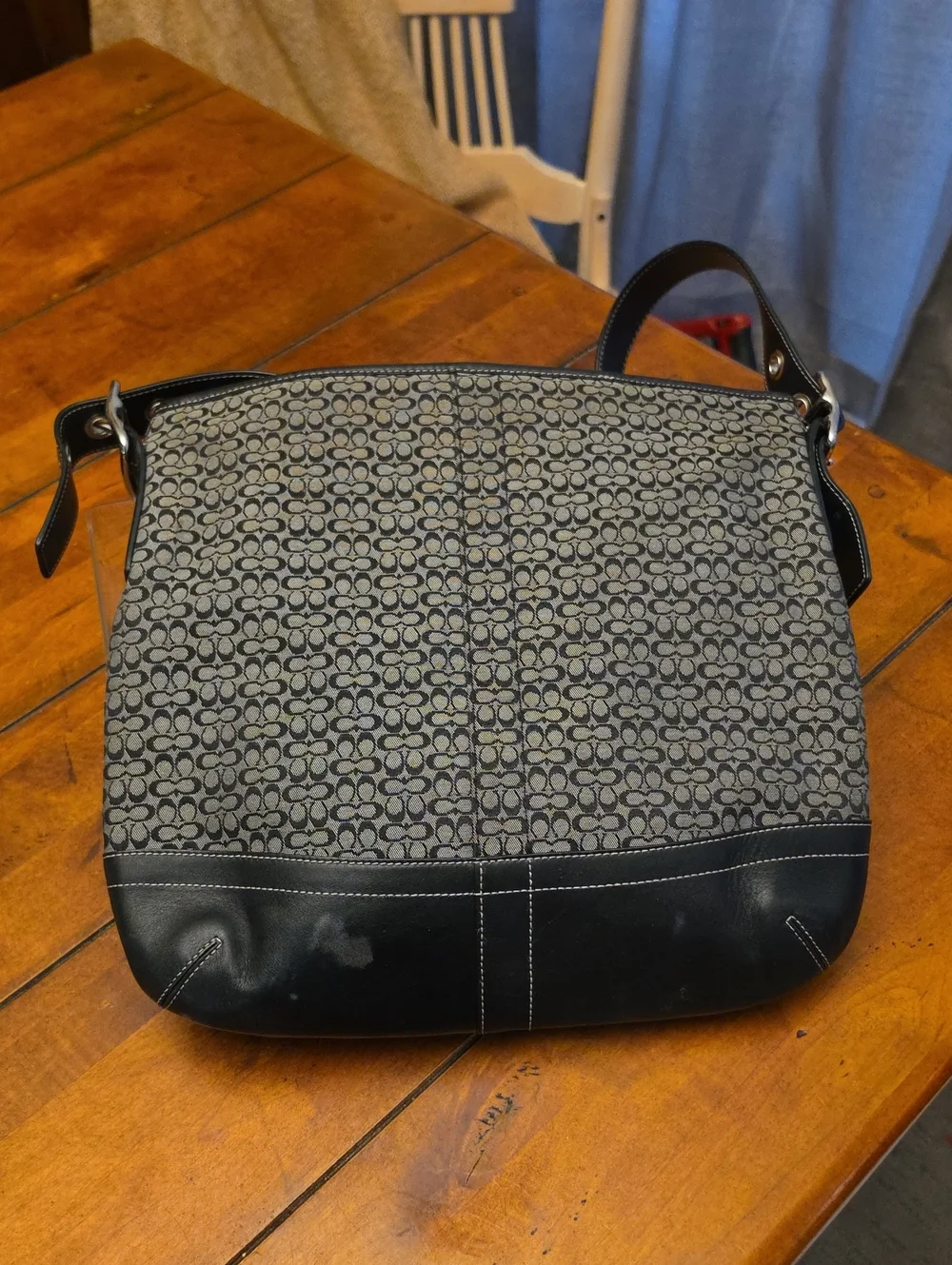 COACH | SIGNATURE C CANVAS HOBO SHOULDER BAG| F066-F10416 | * AS-IS *